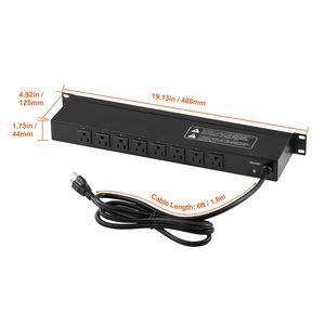 PDU a 8 Prese 1U con Interruttore Integrato, Protezione da Sovratensione e Sovraccarico, Montaggio a Rack per Server Standard da 19 Pollici - Product Image 5