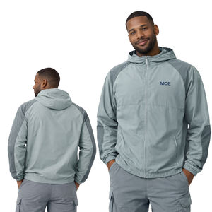 Veste coupe-vent légère à capuche personnalisée tendance pour hommes, en polyester, décontractée, pour l'extérieur, avec fermeture éclair en nylon, fournisseur OEM - Product Image 1