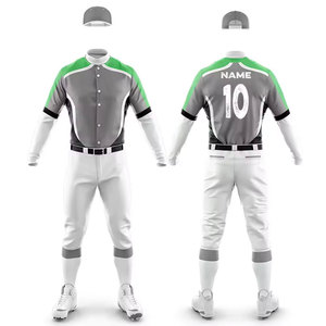 Conjuntos de Uniformes de Béisbol para Hombre, Transpirables, que Absorben la Humedad, de Secado Rápido, 100% Poliéster, Cuello en V, Sublimados, con Logotipo Personalizado del Equipo - Product Image 1