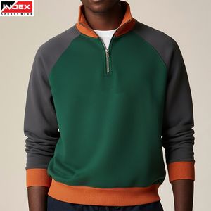 Sudadera Casual de Manga Larga con Cremallera de un Cuarto para Hombre, Tejido Cómodo y Ecológico para Invierno, Venta al por Mayor para Reventa - Product Image 1