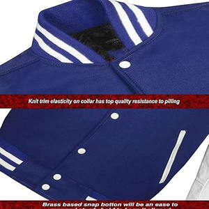 Veste universitaire personnalisée, couleur unie, style baseball, pour hommes, veste universitaire postée par Dress Sports - Product Image 5