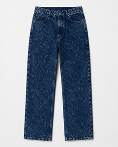 Custom Acid Washed Denim <b>Jeans</b> Men Heavyweight Cotton Straight Leg Five Pocket Pants Casual Trousers Apparel - Product Image 3