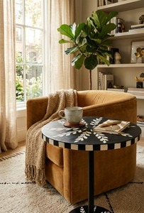 Table de café moderne en bois et os incrustés, respectueuse de l'environnement, pour la décoration de restaurant - Product Image 6