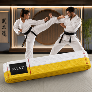MIAZ Taekwondo Gi Uniform <b>White</b> with Black Belt Adults Unisex Durable Cotton Lightweight Breathable Quick Dry Martial Arts Wear - Product Image 3