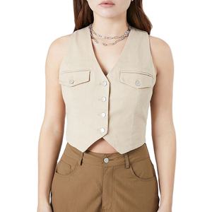 Chaqueta Acolchada Informal para Mujer, Diseño Nuevo, Tejida, Transpirable, Cómoda, de Moda, Personalizada, de Manga Corta - Product Image 1