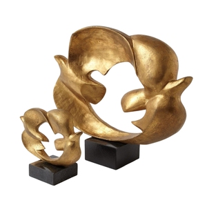 Wholesale Light Luxury <b>Gold</b> Silver Metal <b>Statue</b> Abstract Geometric Figurine Tabletop Decorative Accents for Home Hotel - Product Image 6