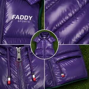 Wholesale <b>Men's</b> Glossy Purple Puffer Vest Removable <b>Hood</b> Winter Warm Sleeveless Jacket Shiny Padded Bubble <b>Gilet</b> Windproof Coat - Product Image 6