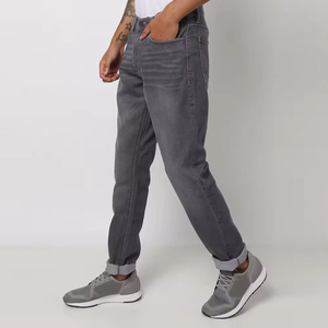 Nouvelle Collection 2024 – Jean Homme Coupe Droite Imperméable, Denim Déchiré Uni, Style Urbain, Qualité Supérieure, Tenue Décontractée, OEM - Product Image 4