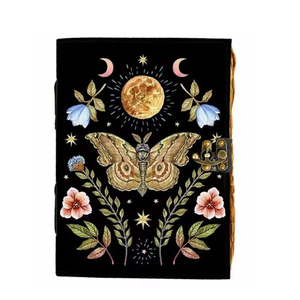 Handmade 10x7 Inch Genuine Leather Journal Butterfly Classic Flower Dream Art Sketchbook 200 Deckle Edge Pages Printed Animals - Product Image 3