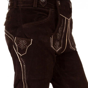 Most Demanding Adjustable Customized Design <b>Machine</b> Thread Embroidery Lederhosen Bavarian Clothing Men's Calf Length Pants - Product Image 3