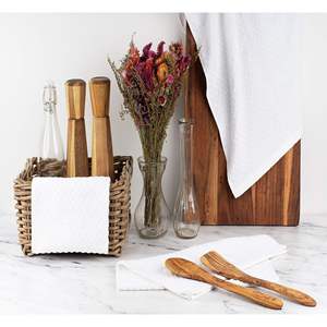 Paquete de 12 Toallas de Cocina de Algodón con Tejido Waffle para Bordar, Toallas de Tela de Rizo para Secar Manos y Lavar Platos - Product Image 4