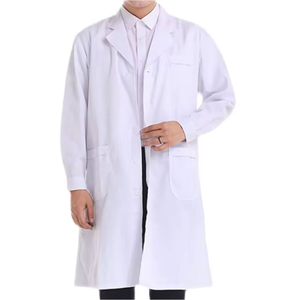 Bata de Laboratorio Profesional Unisex de Color Sólido, Algodón, para Médico, Enfermera, Venta al por Mayor, Personalizada, de Alta Calidad, Manga Larga - Product Image 2