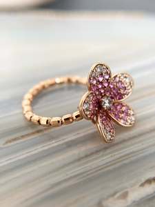 Anillo de Plata 925 Chapado en Oro Rosa con Moissanita en Racimo y Engaste de Puntas para Regalo de Boda y Fiesta para Mujer - Product Image 6