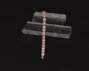 กำไลข้อมือโอปอลสีชมพูธรรมชาติพร้อมเงินแท้ 925 |   กำไลข้อมือพลอยโอปอลสีชมพูทำมือ |   เครื่องประดับเงินปรับขนาดได้สำหรับผู้หญิง - Product Image 2