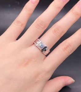 Mens Luxury Rhodium Plated Moissanite <b>Ring</b> <b>925</b> Sterling <b>Silver</b> Prong Setting Engagement Wedding Band Party D Color VVS Third - Product Image 4