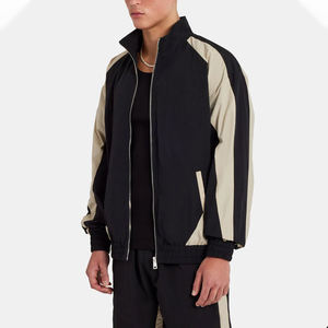Ensemble de survêtement pour homme à blocs de couleur, manches longues, fermeture éclair, col montant, respirant, coupe régulière, style sportif, pour le printemps et les loisirs - Product Image 4