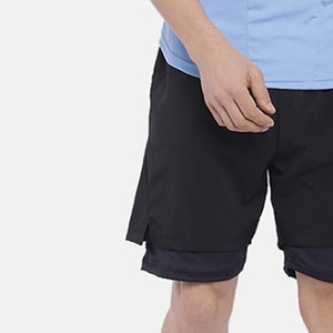 Men's <b>Black</b> Solid Quick Dry Mid Waist Drawstring Closure Boardshorts Front Logo Polyester Casual Style - Product Image 4