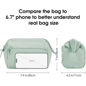 Wide Open Women's Travel Cosmetic Bag Organizer with Compartments <b>Makeup</b> & Toiletries <b>Storage</b> Girls' <b>Makeup</b> Bag - Product Image 4