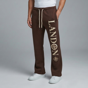 Pantalon de survêtement évasé surdimensionné pour homme, taille élastique, coupe droite, style streetwear - Product Image 1