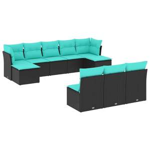 Conjunto de sofás de jardín en negro y azul - Product Image 2