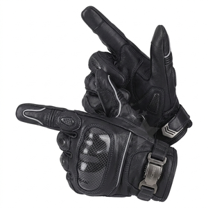Gants de moto en cuir véritable pour course, à doigts complets, compatibles écran tactile, hiver, cyclisme, sport de plein air, respirants, unisexe, vente en gros OEM - Product Image 1