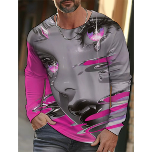 Men Beautiful Young Girl Pattern T <b>Shirt</b> For Men Cool Machinery 3D Print T <b>Shirts</b> Autumn Casual Loose O Neck Unique Design - Product Image 4