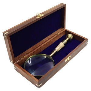 Loupe en Métal Nacre avec Boîte en Bois, Loupe de Lecture Décorative Vintage, Cadeau pour Bureau, Bibliothèque, Table - Product Image 6