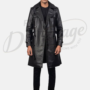 Veste en cuir véritable noire de qualité supérieure pour homme avec capuche amovible - Coupe ajustée en peau de mouton véritable, vêtement d'extérieur décontracté multi-poches - Product Image 1