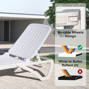 Adjustable Outdoor Plastic Recliner <b>Pool</b> Lounger and Tanning Chair Table Outdoor Chaise <b>Lounge</b> in <b>Pool</b> Area Sun Lounger - Product Image 2