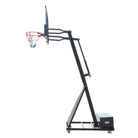 Système de basketball portable robuste avec panneau arrière en verre trempé PC de 54/60 pouces, hauteur réglable jusqu'à 10 pieds, personnalisé en usine ANBOO
