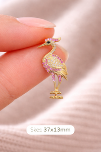 Broche Estilo Flamenco en Plata de Ley 925 con Circonita Cúbica para Unisex - Product Image 4