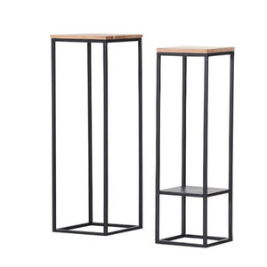 Mesa Auxiliar Cuadrada con Tapa de Madera y Patas de Metal, Mesa de Centro Redonda Moderna para Sala de Estar, Dormitorio, Hotel y Cafetería - Product Image 6
