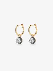 Lab Grown Diamond Statement <b>Hoop</b> <b>Earrings</b> Solitaire Everyday Minimalist Blackened Unique Luxury Huggies 14k <b>Solid</b> Gold Wholesale - Product Image 5