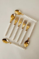 Ensemble de couverts de fête de Style noeud fêtes d'anniversaire mariage Style américain argent fantaisie cuillère à thé ensemble de couverts léger Portable