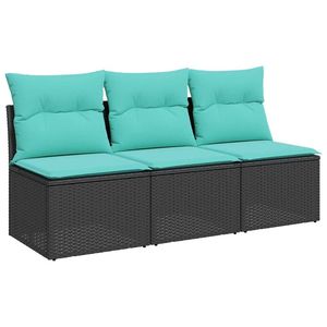 Canapé de jardin en polyrotin noir 64,96 x 24,41 x 27,17 pouces - Product Image 2