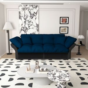 Divano Letto Convertibile Queen Size 190 cm 3-in-1 con Design Trapuntato, 2 Morbidi Cuscini in Velluto, Divano Letto Multifunzionale - Product Image 4