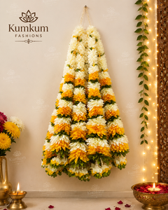Premium Indian Handmade Fabric Artificial Flower Garlands Wedding Diwali Haldi Mehndi Festive Home <b>Decor</b> Wall Hanging Backdrop - Product Image 2