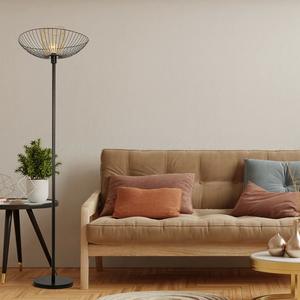 Lámpara de Pie de Latón Antiguo Vintage con Pantalla de Tambor Clásica para una Decoración Elegante - Product Image 1