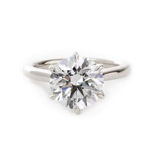 Factory Direct 3 Carat Round Cut Lab Grown Diamond 14K Solid Yellow <b>Gold</b> <b>Ring</b> <b>Set</b> Luxury 6-Claw Tulip Cathedral Engagement <b>Ring</b> - Product Image 5