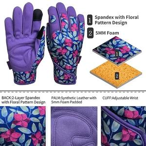 Guantes de Jardinería de Invierno Unisex de Cuero Resistente, Palmas Reforzadas, Agarre Antideslizante, Puño de Punto Transpirable, Impermeables - Product Image 4