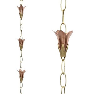 Cadena de Lluvia Estilo Tulipán, Decoración de Jardín para Exteriores, Decoración Colgante con Flujo de Agua, Diseño Simple, Material de Aluminio - Product Image 6