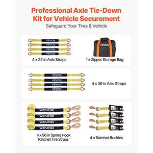 Kit de Amarre de Alta Resistencia para ATV/UTV, Camionetas, Remolques, Resistencia a la Rotura de 10009 Libras, Carga de Trabajo de 3333 Libras, Calzos para Ruedas, Tipo de Eje - Product Image 2