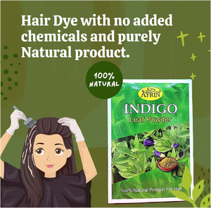 Natural Hair Dye Pure Herbal Indigofera Tinctoria Black Ammonia Free Afrin Organic Indigo <b>Leaf</b> Powder for Women All Skin Types - Product Image 6