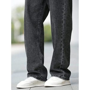 Jean en denim ample et large pour homme, style rétro tendance, couleur anthracite, écologique, respirant, 100 % coton, taille 28-42, style vintage - Product Image 6