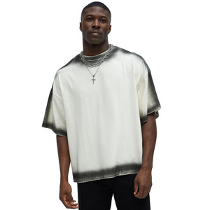 Camiseta de Manga Corta para Hombre, Estilo Tie-Dye, Cuello Redondo, Informal, Transpirable, 100% Algodón, Diseño Sólido - Product Image 1