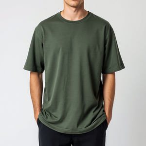 T-shirt d'été pour homme en pur coton, coupe ample, grande taille, manches courtes, style vintage, décontracté, basique, avec personnalisation OEM ODM - Product Image 6