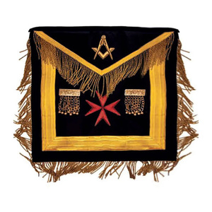 Delantales de la Gran Logia de Malta para Hermanos Maestros, Regalia Masónica con Bordado Plateado, según el Reglamento de Malta, para el Muy Reverendísimo Maestro de la Primera Mano Derecha - Product Image 2