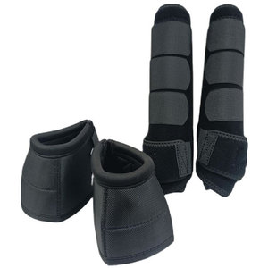 Protège-jambe de cheval Tough Tack en néoprène noir léger, pour la protection sportive, la compétition, l'équitation, la ferme, personnalisable - Product Image 4