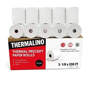 Papel Térmico para Caja Registradora, 100 Piezas, Papel Especial de PVC Revestido por una Cara con Materiales Reciclados para Punto de Venta - Product Image 3