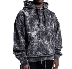 Sudadera con Capucha Oversize de Algodón 100% de Felpa, Estilo Casual Urbano, con Efecto Ácido, de Gran Gramaje, para Hombre - Tendencia Actual - Product Image 3